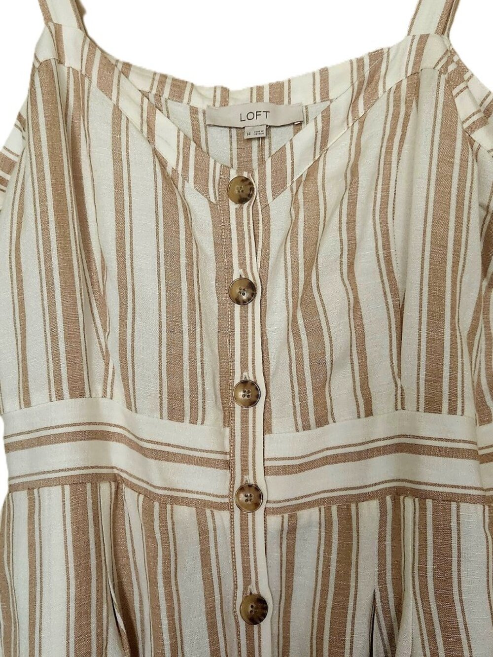 Loft Linen Jumpsuit New With Tags Size 14